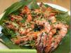 Steamed Tiger Prawns In Banana Leaves