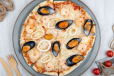 Seafood pizza