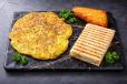 Bread Omelette Hash Brown Tea Or Coffee
