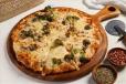 Brocoli and Mushroom Pizza.