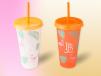 Reusable Color Changing Cold Cups Orange 24oz