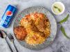 Chicken Biryani With Chapli Kebab And Chutney Combo
