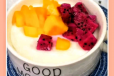 Double - Skin Milk Custard Mango and Dragon Fruit