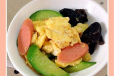 Egg Fried Sausage And Black Mushroom Small Bowl