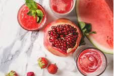 Watermelon With Strawberry And Pomegranate Cocktail