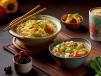 Hakka Noodles With Butter Garlic Prawns