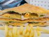 Grilled Chicken With Omelette Sandwich