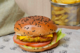 Chicken Burger On Charcole