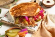 Chicken Shawarma Palestinian Kamaj Bread Sandwich