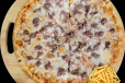 Minced Beef Pizza and Fries