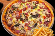Sausage Vegetables Pizza and Fries