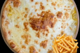 Fried Pizza With Cheese and Fries
