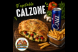 Vegetables Calzone with Fries and Soft Drink