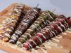 Choose one piece of red, green, yellow or blue waffle stick topped with Belgian milk chocolate and Belgian white chocolate.