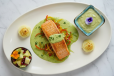 Baked Salmon with Avocado Sauce