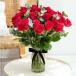 25 Red Roses In Glass Vase