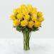 24 Yellow Roses In Glass Vase