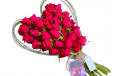 Pure Love Heart Shaped Red Roses Bouquet