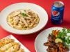 Wings and Cheesy Pasta Meal