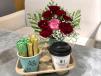 Wrapped Cigar ,Coffee And Flower Bouquet