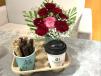 Coffee, Cigar And Flower Bouquet Combo