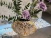 White Golden Round Vase