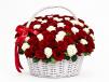 Red And White Roses Basket