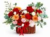 Red Orange Roses Flower Basket