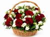 Red Roses Lisianthus Basket