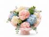 Blue Pink White Hydrangeas Bouquet 04