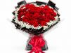 Heart Shaped Red Roses With Gypsum