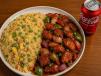 Egg Fried Rice with Chili Chicken and Coke
