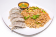 half mo:mo half chow mien veg