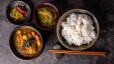 Vegetable Curry With Rice and Soup