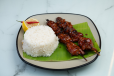 Chicken BBQ And Rice With Ice Tea