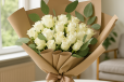 Rustic Bouquet of White Roses