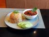 Fried Rice Topped With Basil