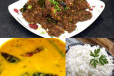 Plain Rice,Khatti Dal and Mutton Talawa