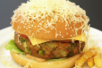 Vegetable Cheese Burger Served With French Fries