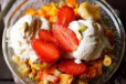 Fruit Salad with Vanilla Ice Cream
