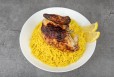 quarter Grill Chicken on Machine With Rice