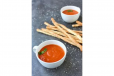 Tomato Soup With Bread Sticks