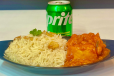 Garlic Rice, Garlic Chicken And Cold Drink