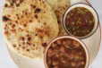 Aloo Piyaz Kulcha With Chole And Tamarind Chutney