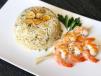 Rice With Grilled Shrimp Plate