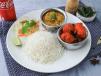 Veg 65 with Rice and Khatti Dal and Soft drink