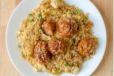 Fried rice with chicken momo