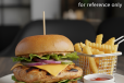 FRESH CHICKEN BURGER WITH FRENCH FRIES + CHEESE SLICE