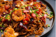 Schezwan Noodles Prawns