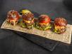 4 Sliders Abo Zooz Keto Protein Burgers on a Mini Keto Brioche Buns